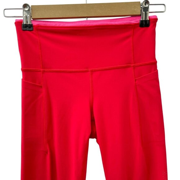 Athleta Revolution Laser Cut 7/8 Stash Pocket Leggings Powervita Red XS - Picture 7 of 15